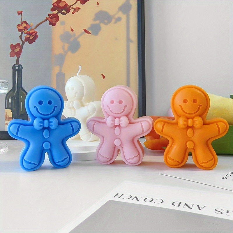 Soap Making Gloves - クリスマスジンジャーブレッドマンキャンドルモールド、クリスマス、DIY手作り、石鹸、樹脂、セメントシリコンモールド、ホリデーギフトに最適