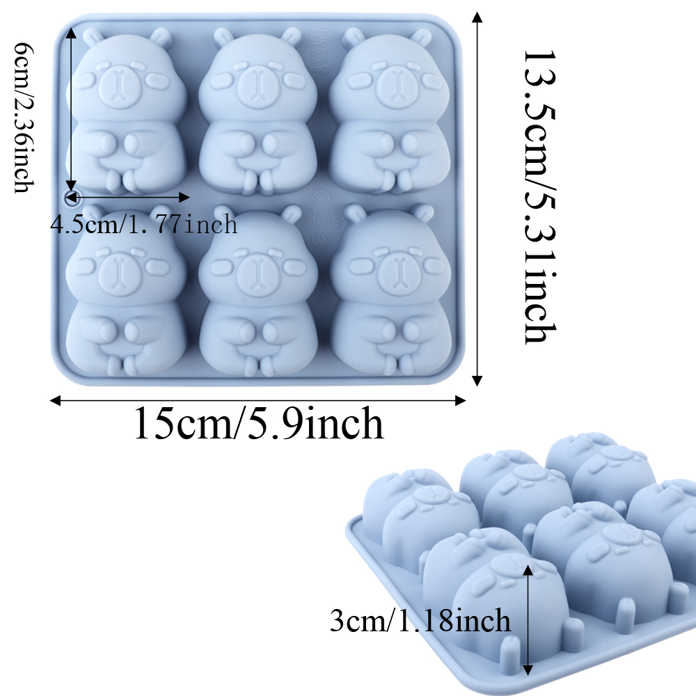 かわいいカピバラの形をしたシリコンケーキ型1個。チョコレート - Soap Making Gloves のレビューと価格