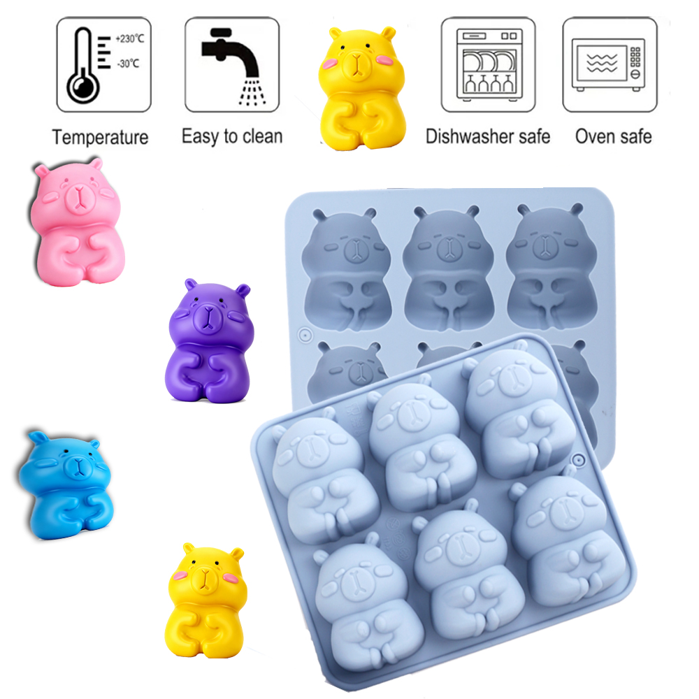 かわいいカピバラの形をしたシリコンケーキ型1個。チョコレート - Soap Making Gloves のレビューと価格