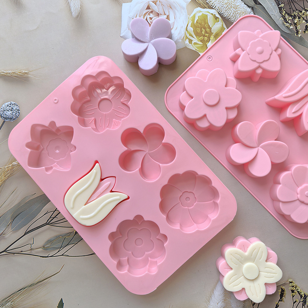 様々な花の形をしたシリコンモールド、石鹸やキャンドル作り、ケ - Soap Making Gloves のレビューと価格